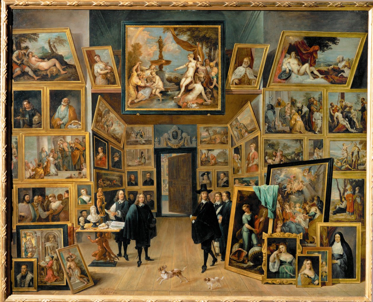 Aartshertog Leopold Wilhelm in zijn fotogalerij in Brussel door David the Younger Teniers