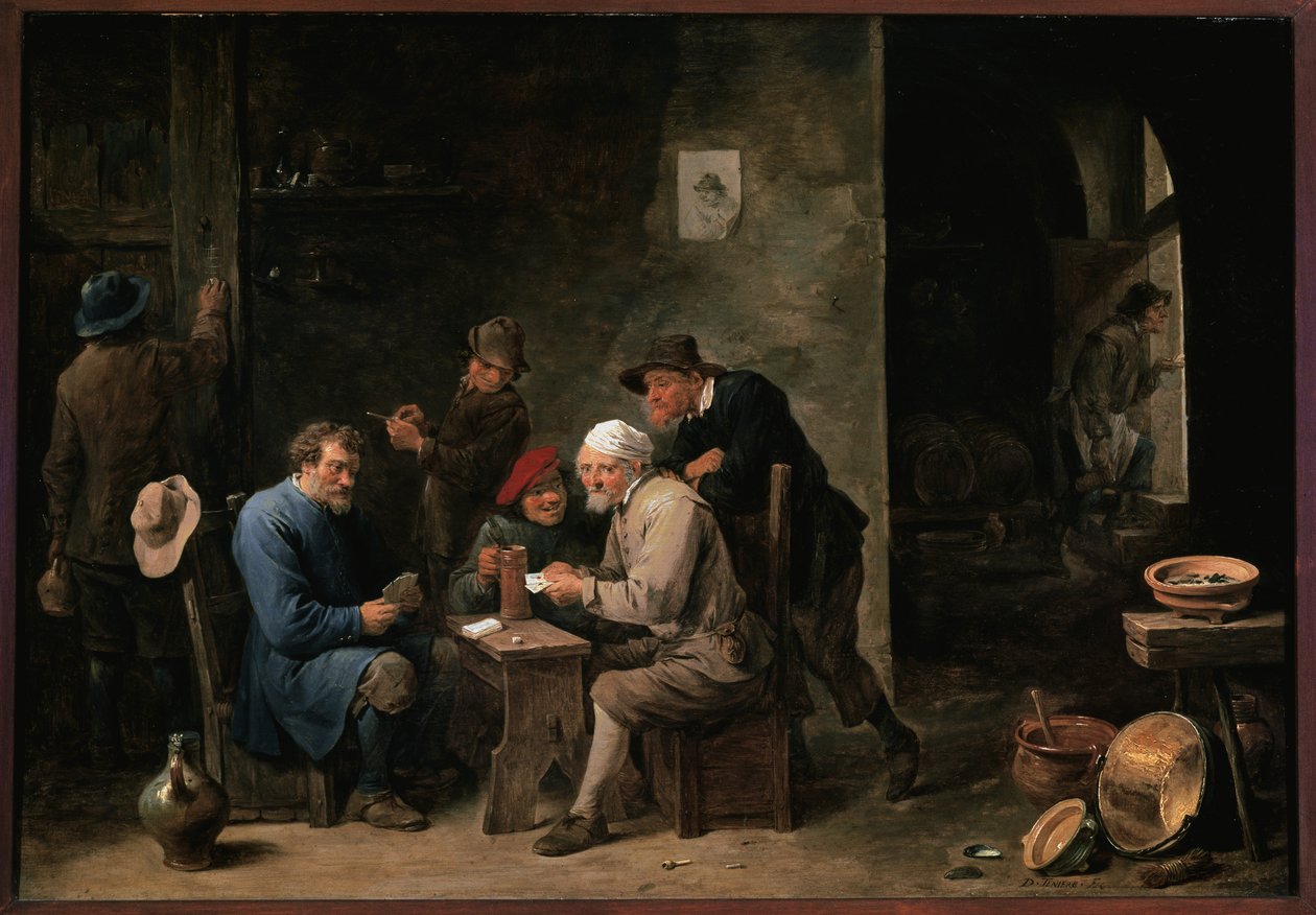 Kaartspelers door David Teniers the Younger