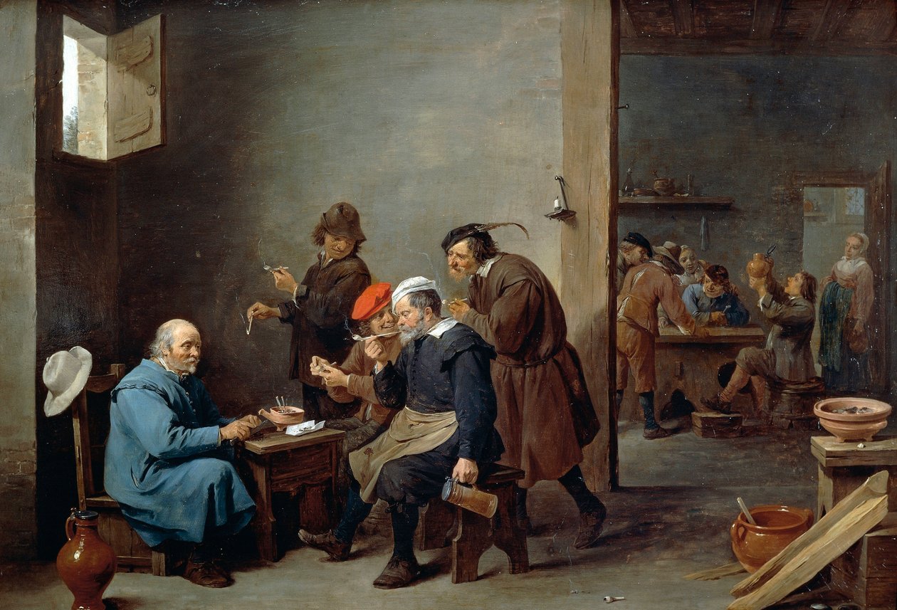 Man met witte hoed door David Teniers the Younger