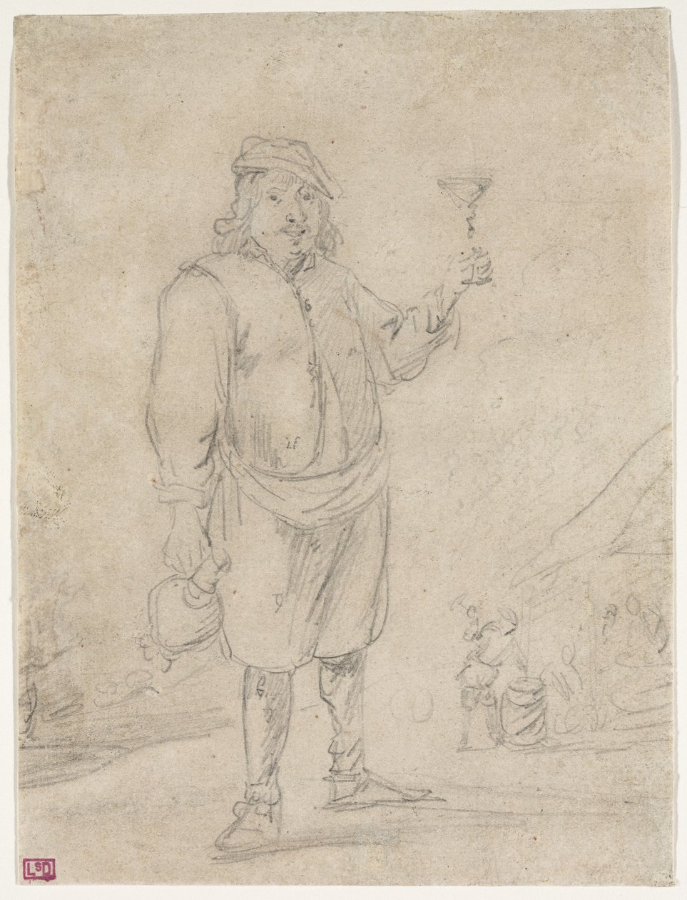 Boer heft een glas wijn, ca. 1644 door David Teniers the Younger