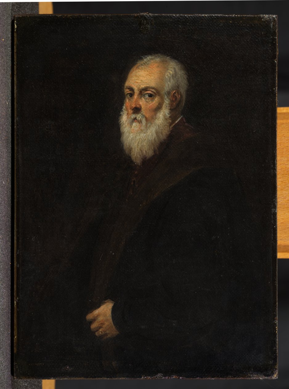 Portret van een bebaarde man, naar Jacopo Tintoretto door David Teniers the Younger