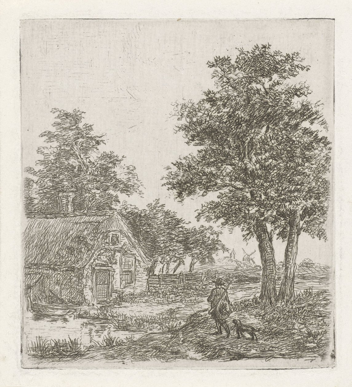 Jager in een landschap door David van der Kellen