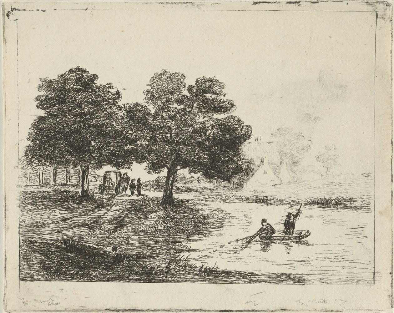 Landschap met vissers door David van der Kellen