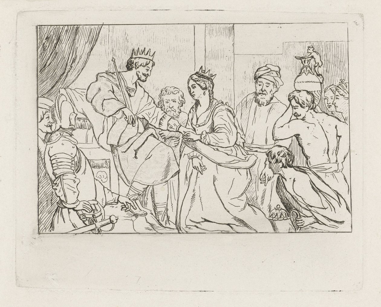 Salomo en de koningin van Sheba door David van der Kellen