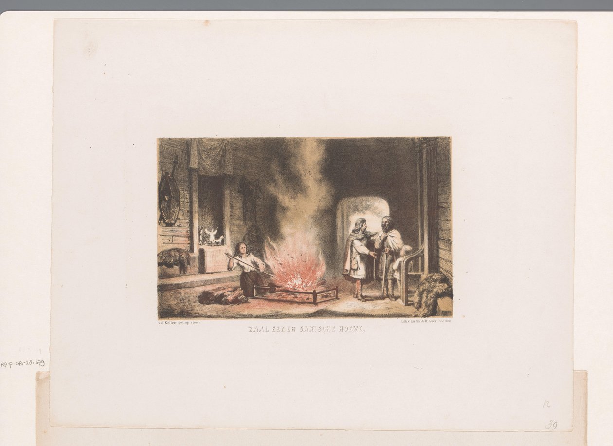 Interieur van een Saksische hoeve (Zaal eener Saxische Hoeve) door David van der Kellen