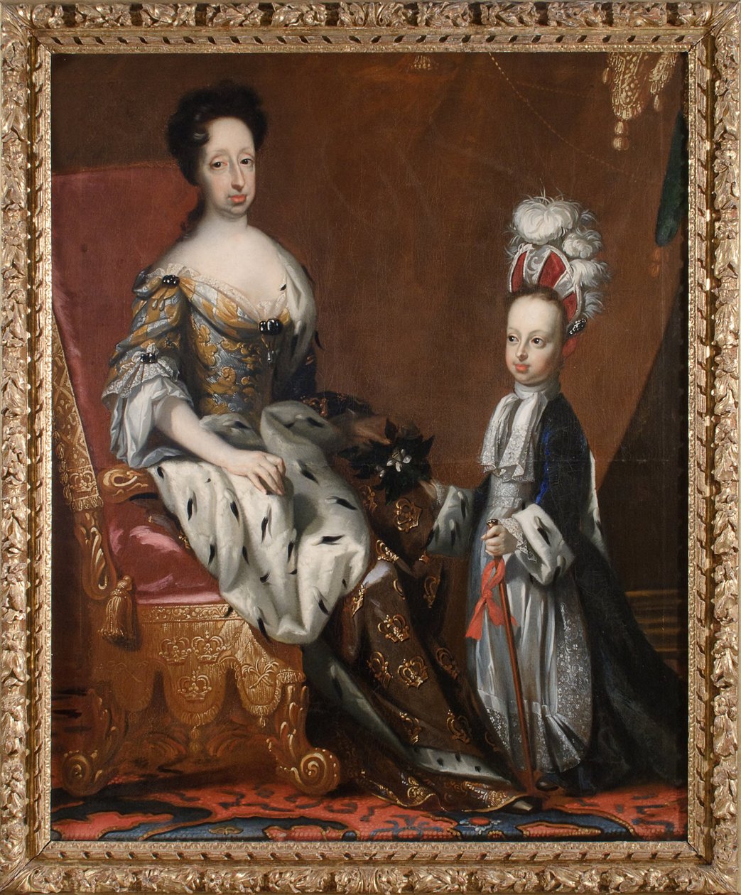 Hedvig Eleonora (1636-1715), prinses van Holstein-Gottorp, koningin van Zweden, en haar achterkleinzoon Karel Frederik (1700-1739), hertog van Holstein-Gottorp, 1704 door David von Krafft