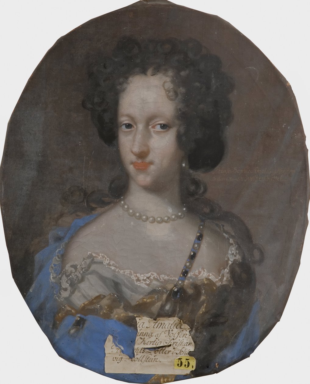 Portret van Prinses Sophie Amalie van Holstein-Gottorp door David von Krafft
