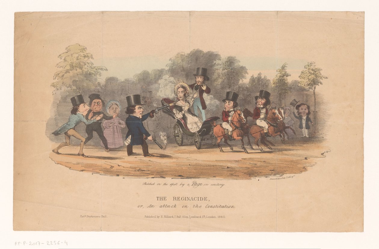 Aanslag op koningin Victoria, 1840 door Dean and Munday