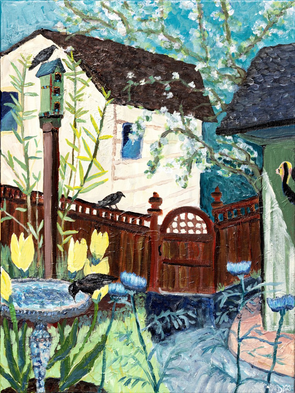 Backyard Kraai, 2022 (acryl op doek) door Deborah Eve Alastra