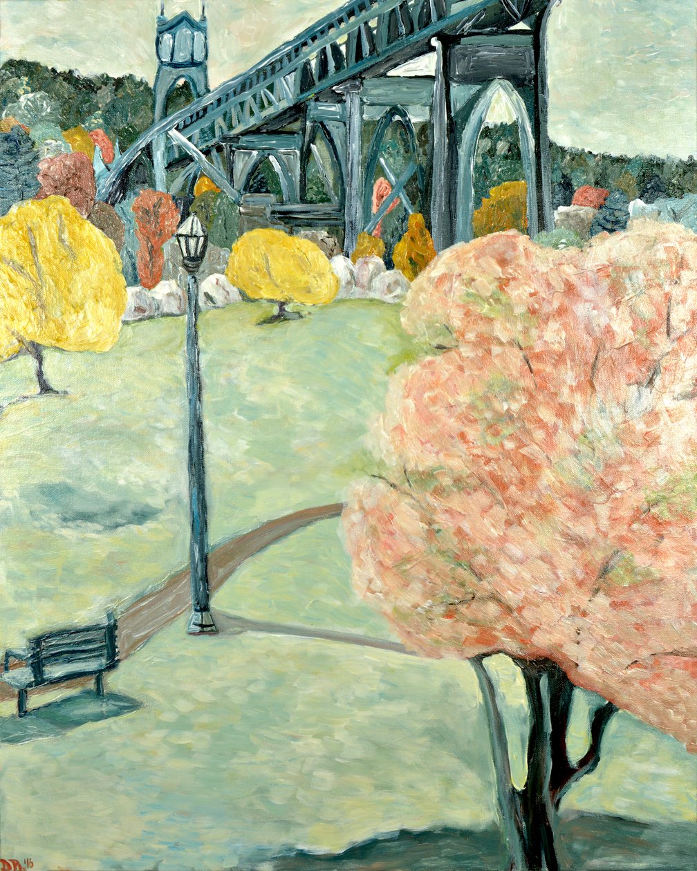 Cathedral Park, 2019 (acrylverf op doek) door Deborah Eve Alastra
