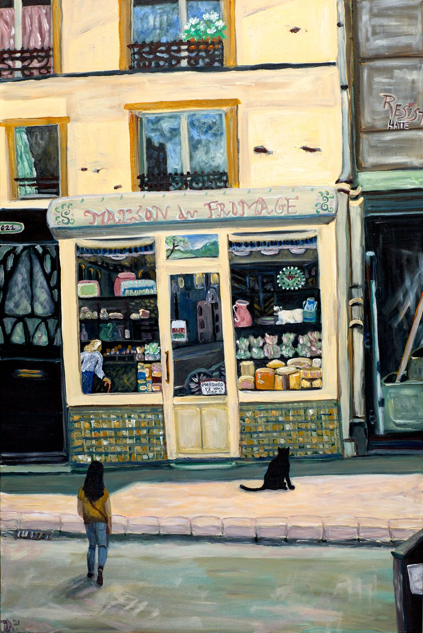 Kaaswinkel, 2022 (acrylverf op doek) door Deborah Eve Alastra