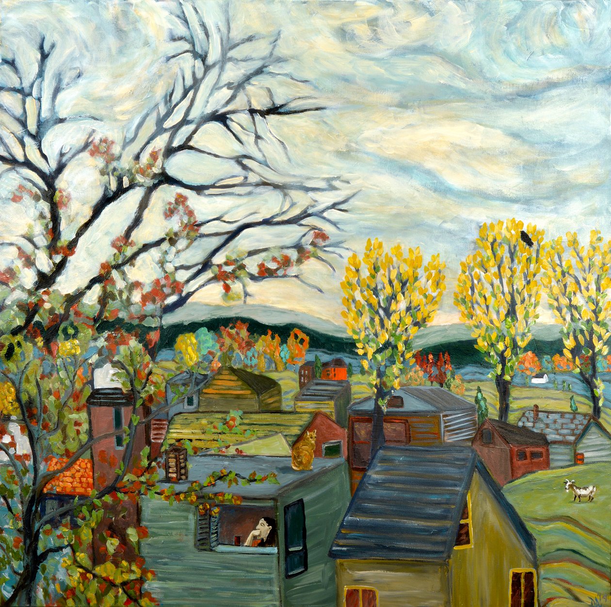 Herfstoverpeinzing, 2019 (acryl op doek) door Deborah Eve Alastra