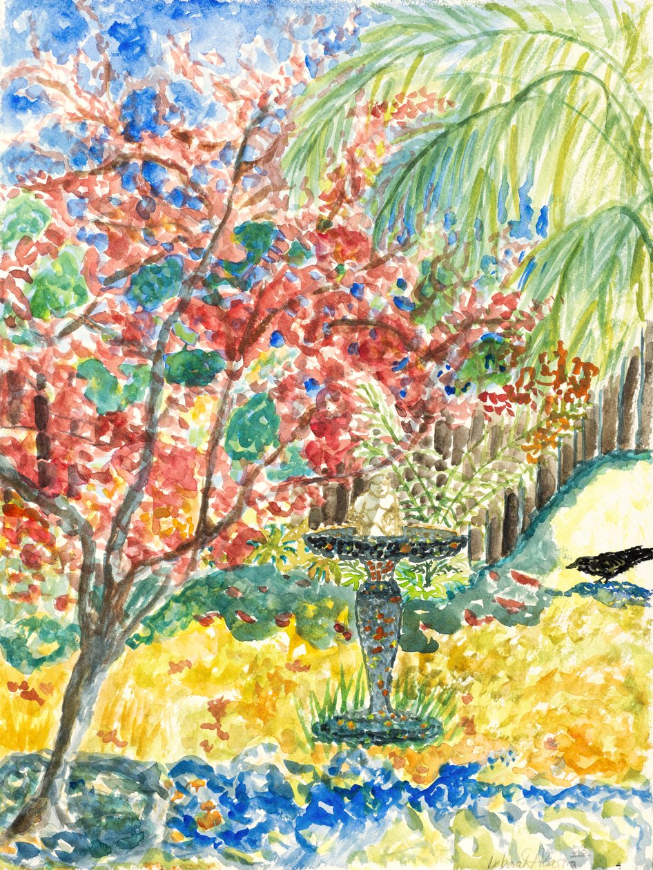 Tuingezicht, 2023 (aquarel) door Deborah Eve Alastra