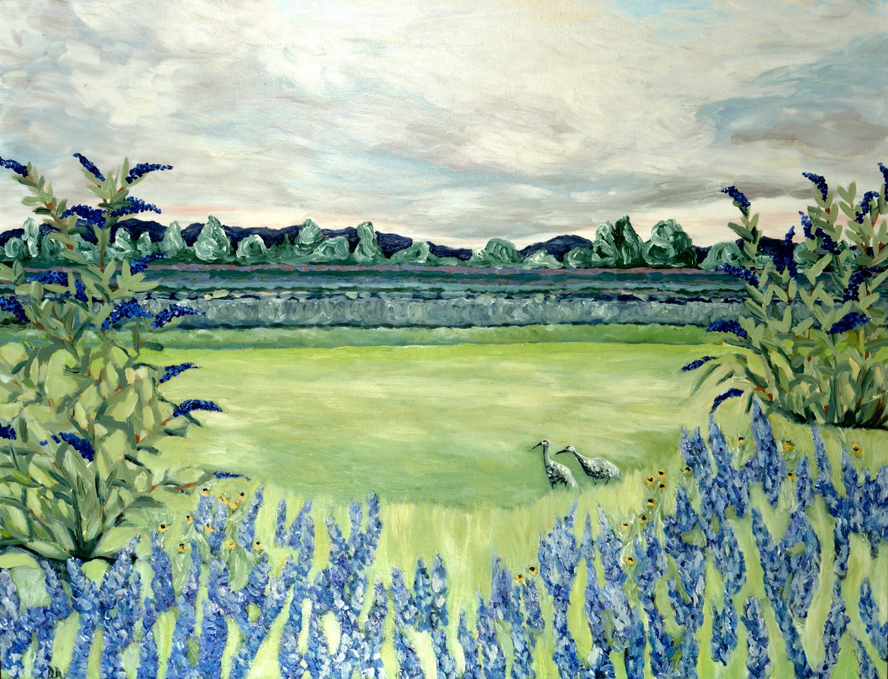 Lavendelvelden, 2015 (acryl op doek) door Deborah Eve Alastra