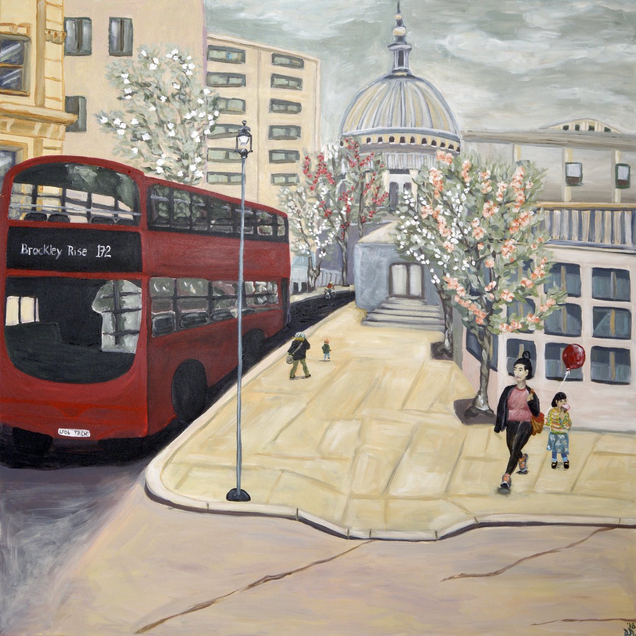 Londontown, 2017 (acryl op doek) door Deborah Eve Alastra