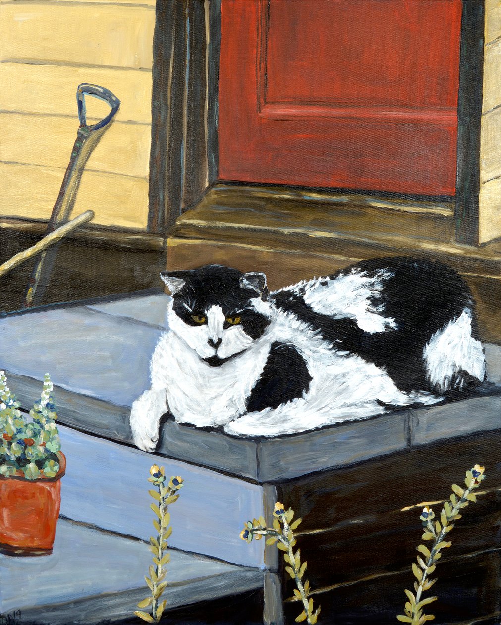 Kat van de buren, 2020 (acrylverf op doek) door Deborah Eve Alastra