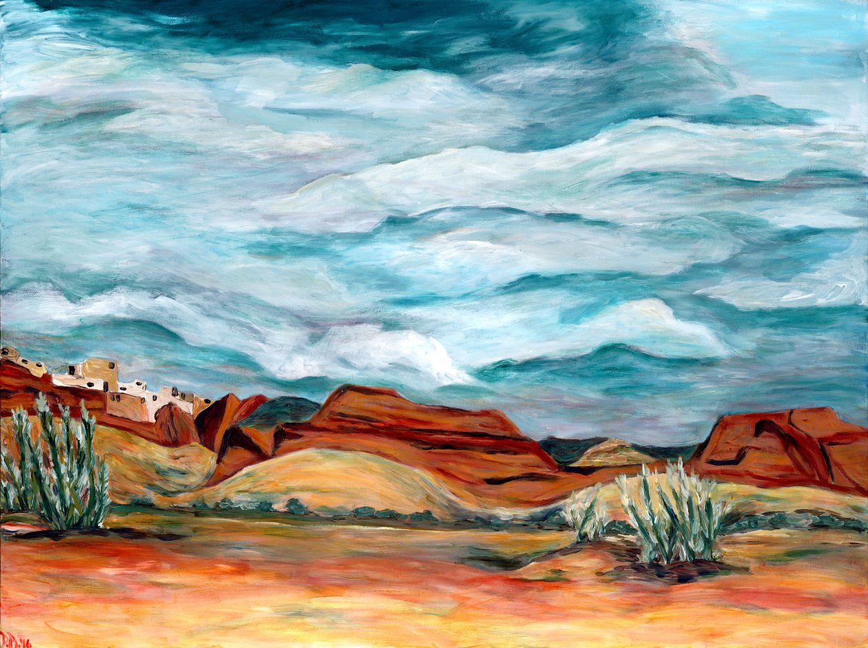 Landschap in New Mexico, 2015 (acrylverf op doek) door Deborah Eve Alastra