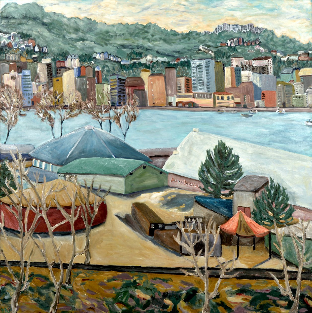 Oaks Winter View, 2019 (acryl op doek) door Deborah Eve Alastra