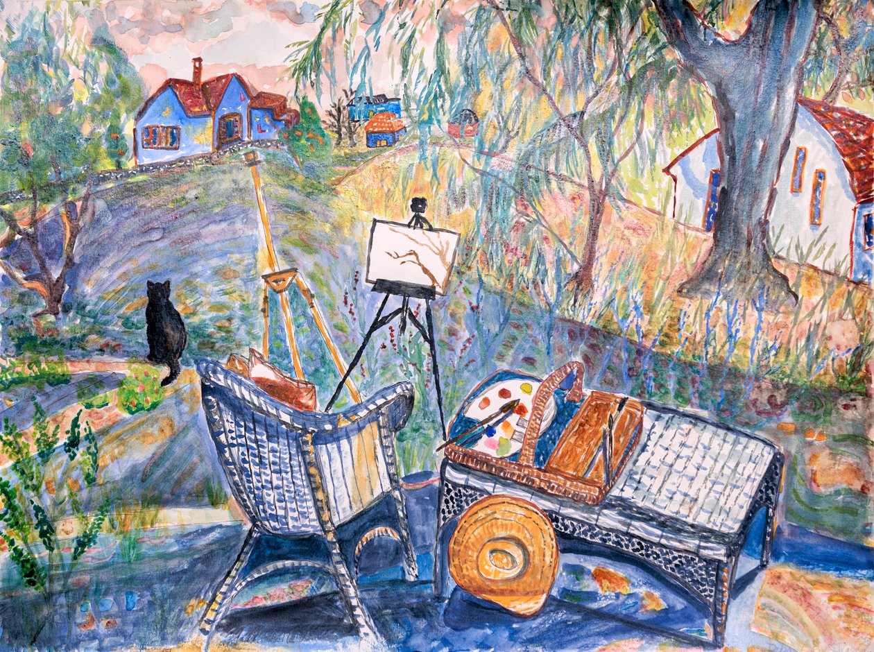 Outdoor Studio, 2024 (watercolor) door Deborah Eve Alastra