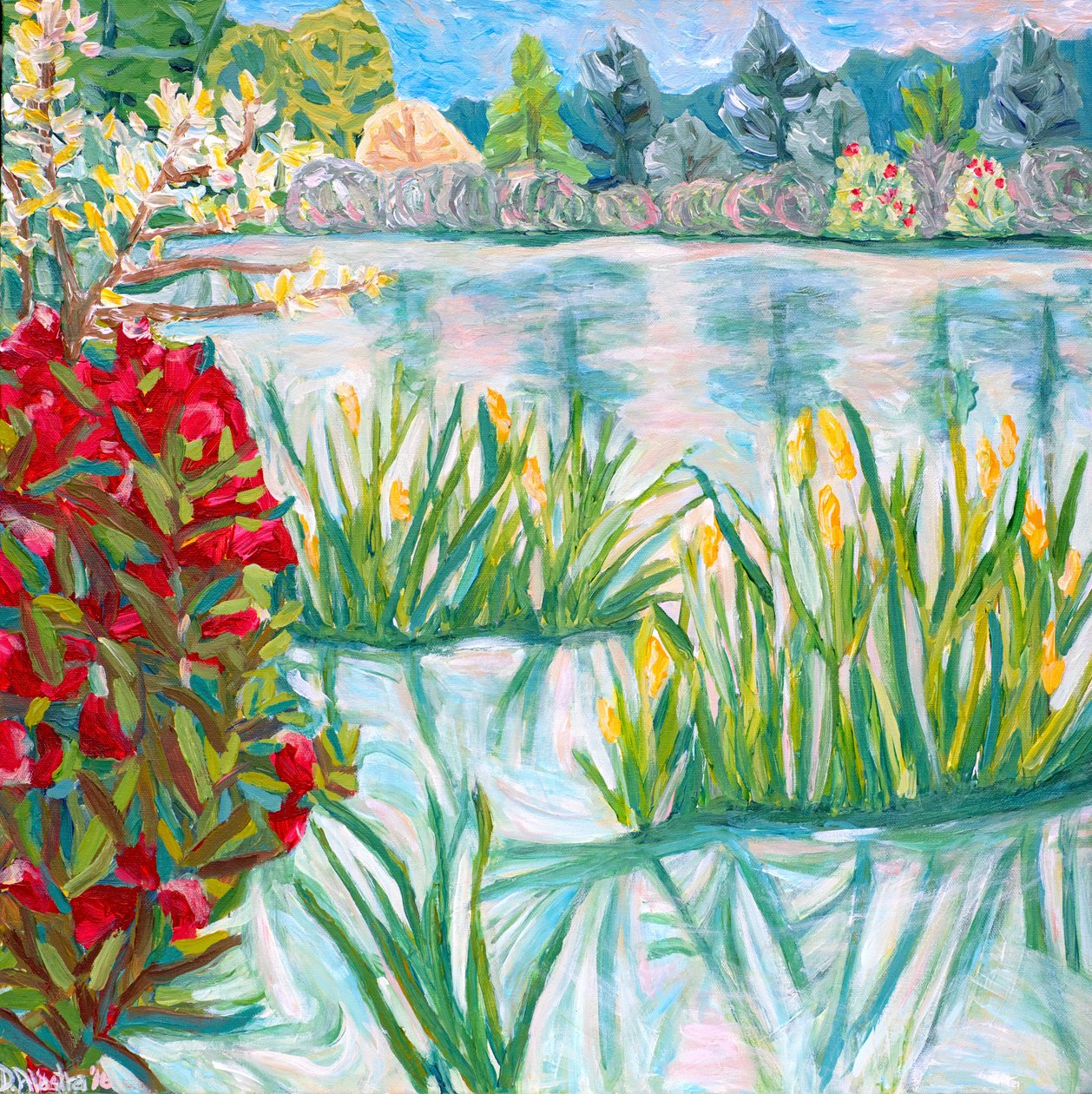 Red Rhodie, 2015 (acryl op doek) door Deborah Eve Alastra