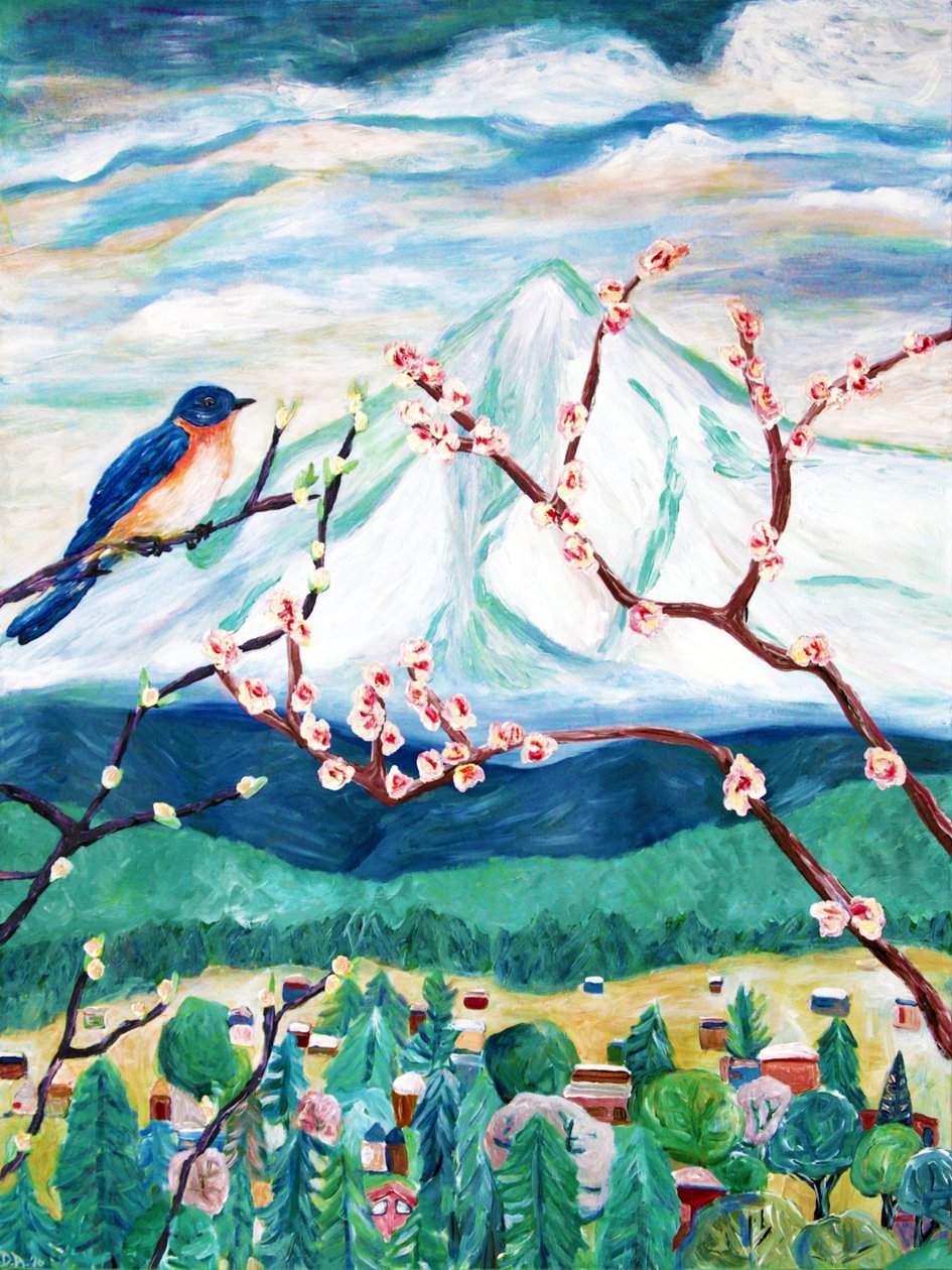 Tekens van de lente, 2016 (acryl op doek) door Deborah Eve Alastra