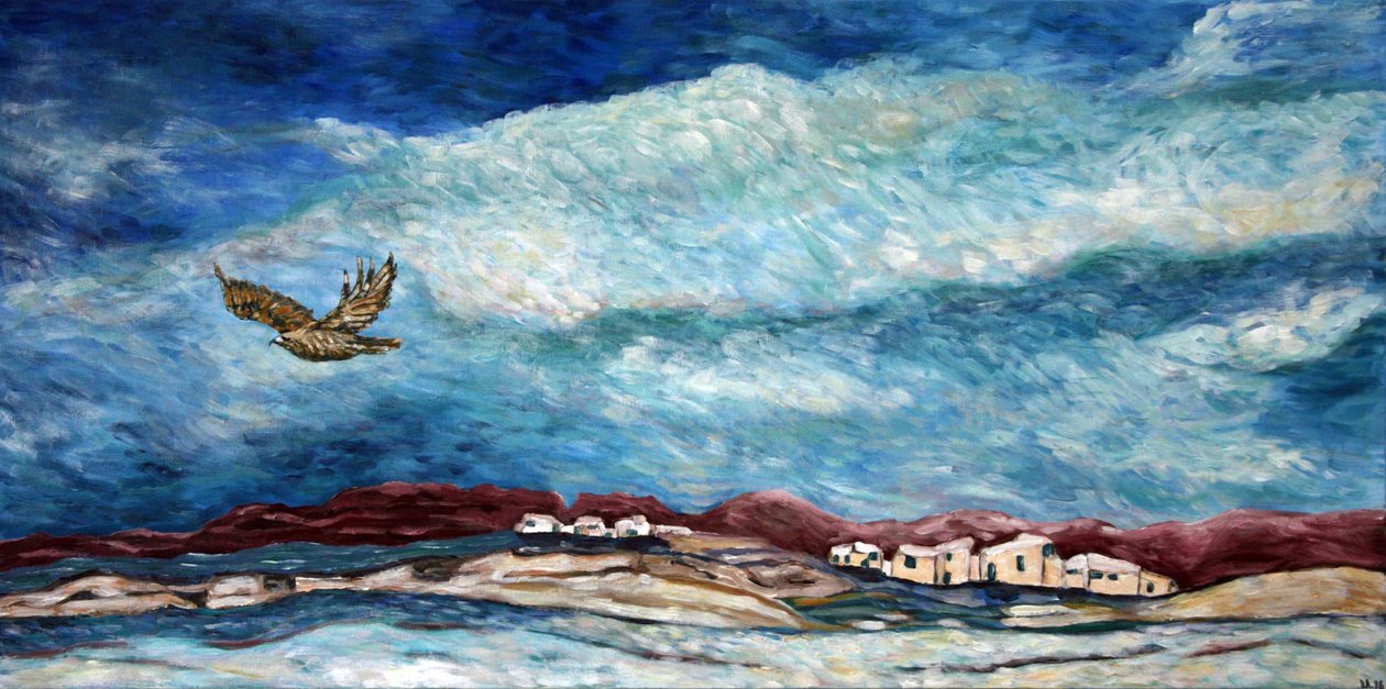 Zuidwestelijke lucht, 2015 (acrylverf op doek) door Deborah Eve Alastra