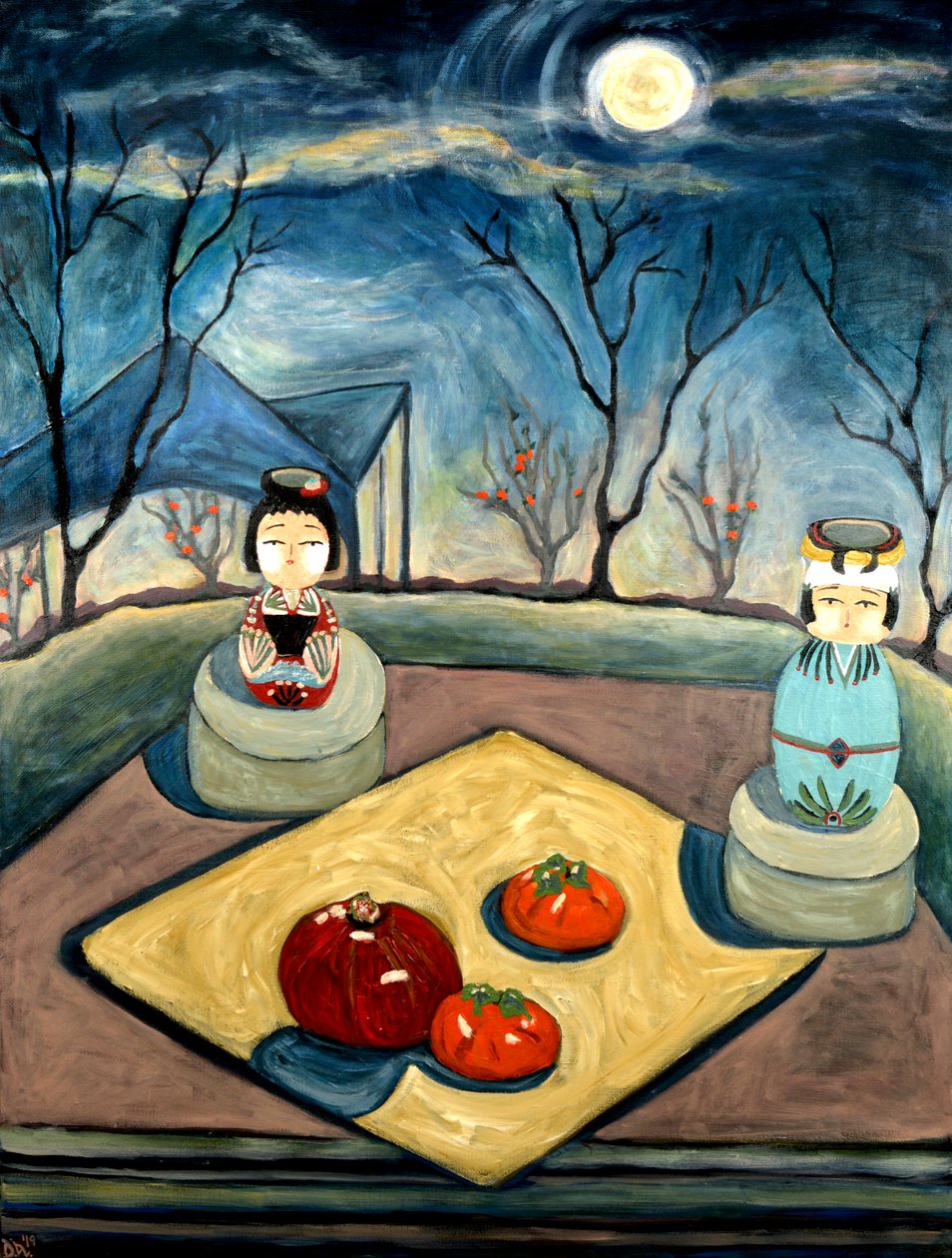 Still NIght, 2020 (acryl op doek) door Deborah Eve Alastra