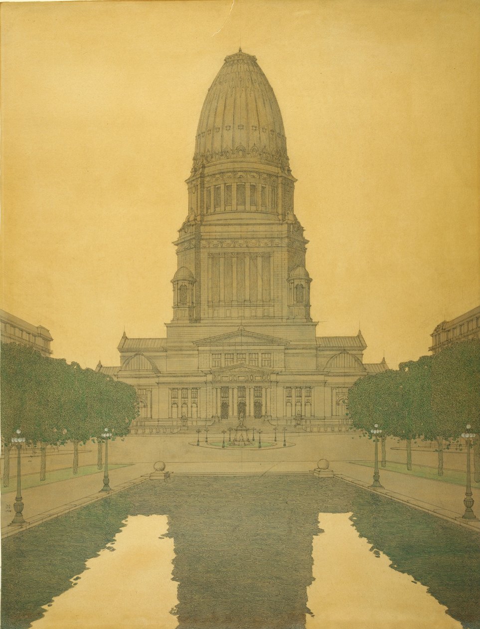 Plan van Chicago - Burgerlijk Centrum door Jules Guerin