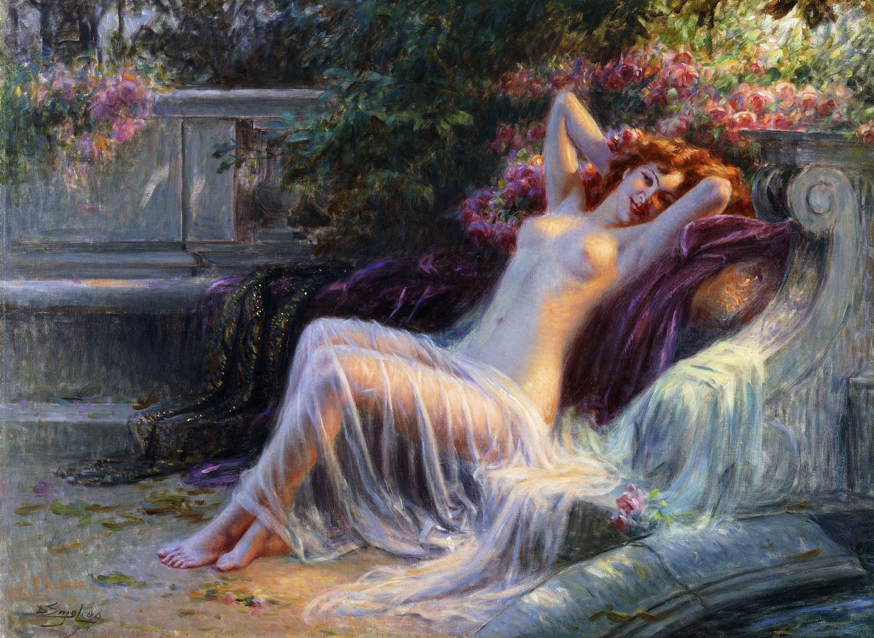 Naakt met Rozen door Delphin Enjolras