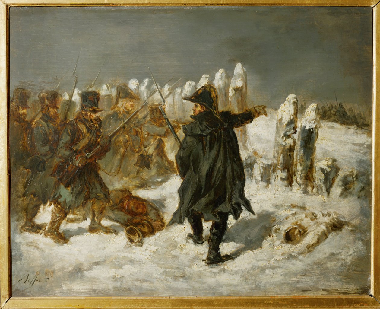 Michel Ney, Marechal de France, Prins van de Moskova, tijdens de Russische campagne in 1812 bij de redoute van Kovno ... door Denis Auguste Marie Raffet