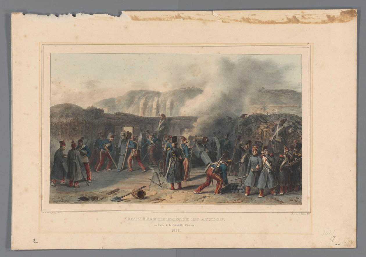 Beschieting van de Citadel, 1832 door Denis Auguste Marie Raffet