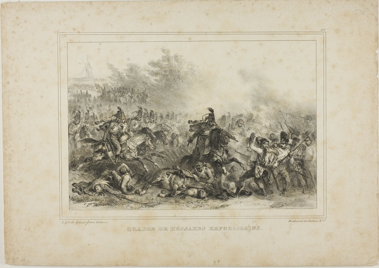 Aanval van de Republikeinse Huzaren door Denis-Auguste-Marie Raffet