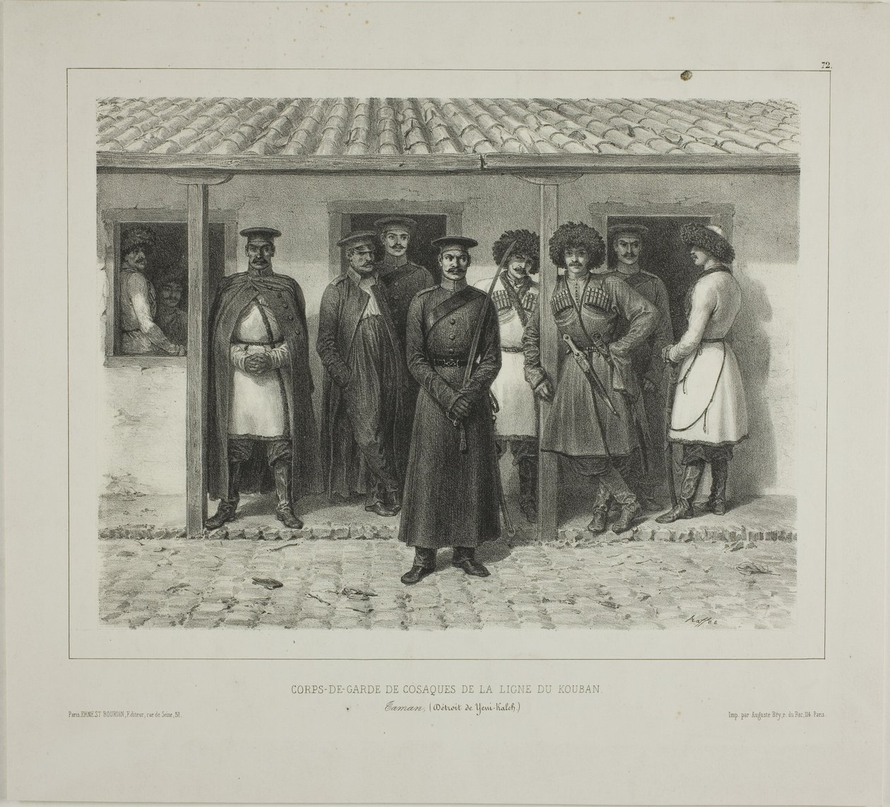 Kozakkenlijfwachten van de linie, Koeban, Taman, Détroit de Yéni-Kaleb, 9 oktober 1837 door Denis Auguste Marie Raffet