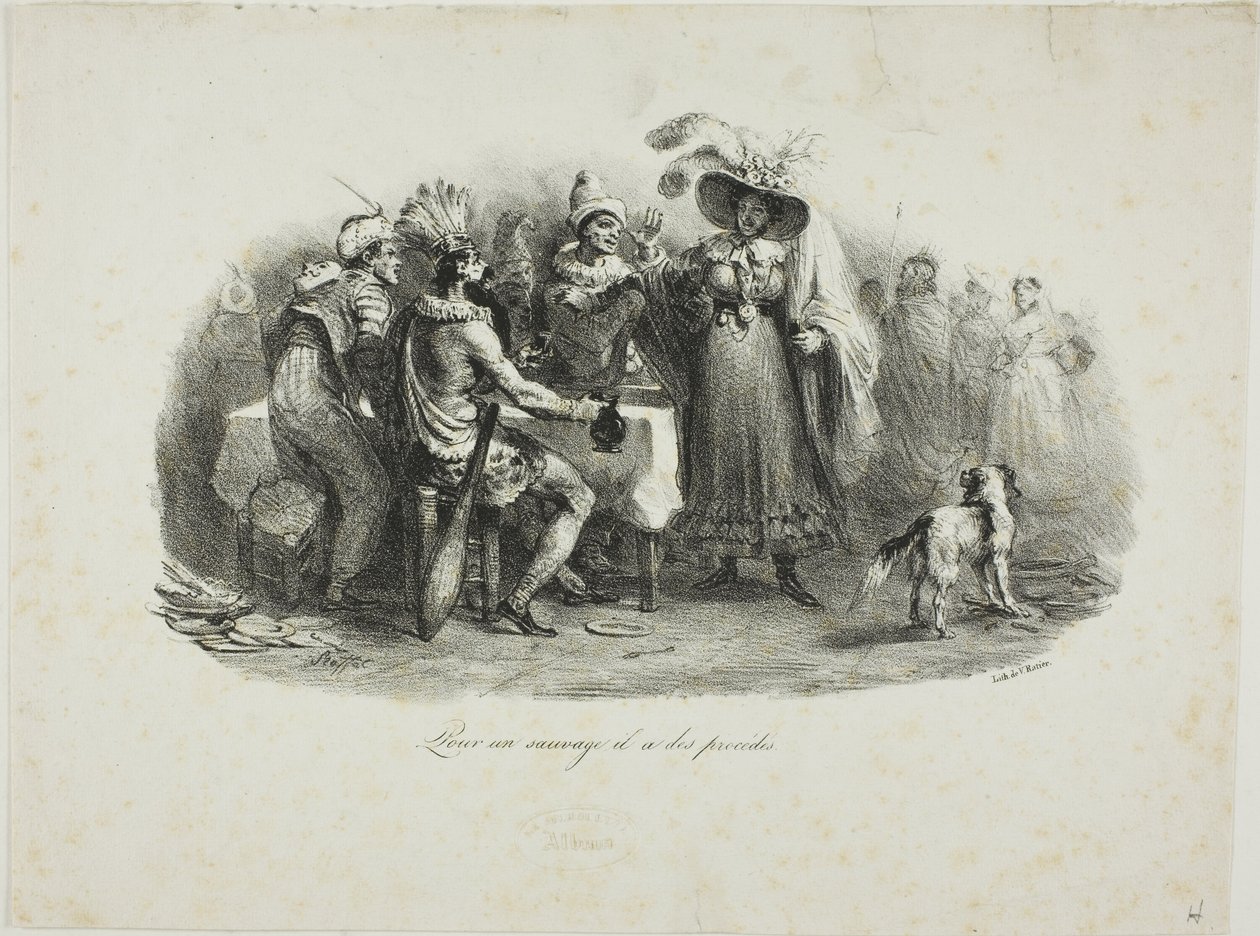 Hij gedraagt zich als een wilde door Denis Auguste Marie Raffet