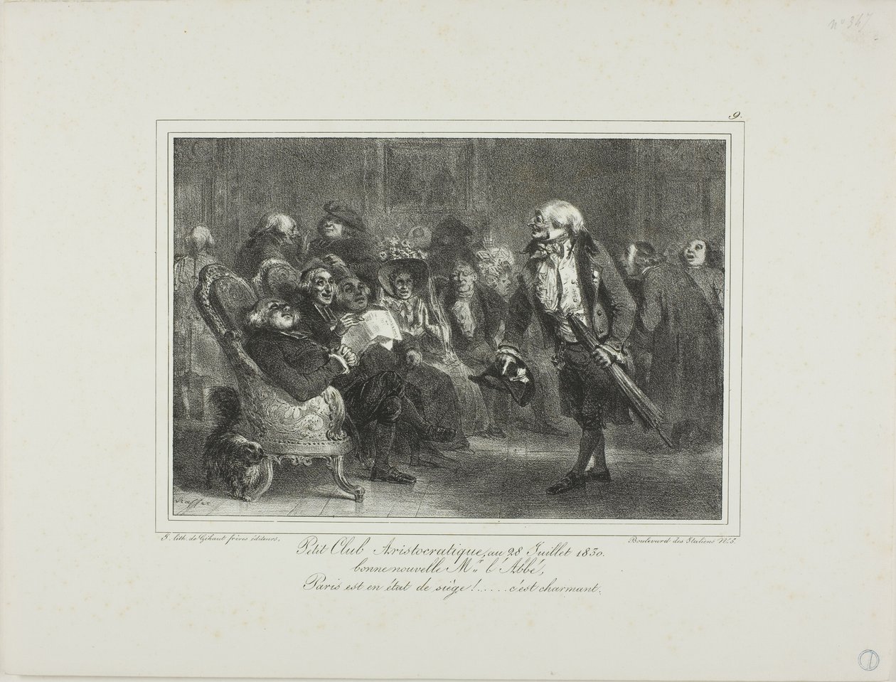 Kleine Aristocratische Club, 28 juli 1830 door Denis Auguste Marie Raffet