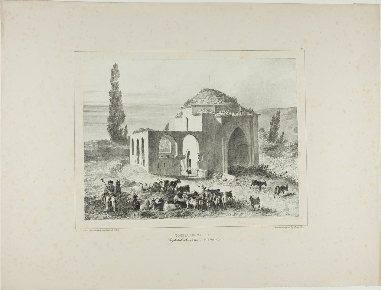 Graf Mariah, Bachtcheh-Seraï, Krim, 21 augustus 1837 door Denis Auguste Marie Raffet