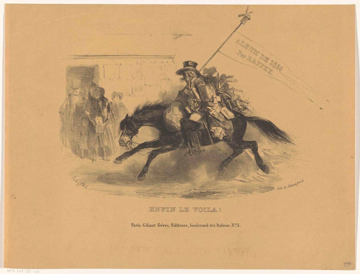 Postiljon te paard door Denis Auguste Marie Raffet