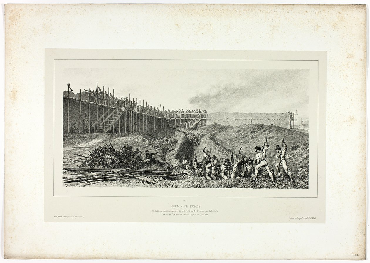 Ronde Weg, uit Souvenirs d’Italie: Expédition de Rome door Denis Auguste Marie Raffet