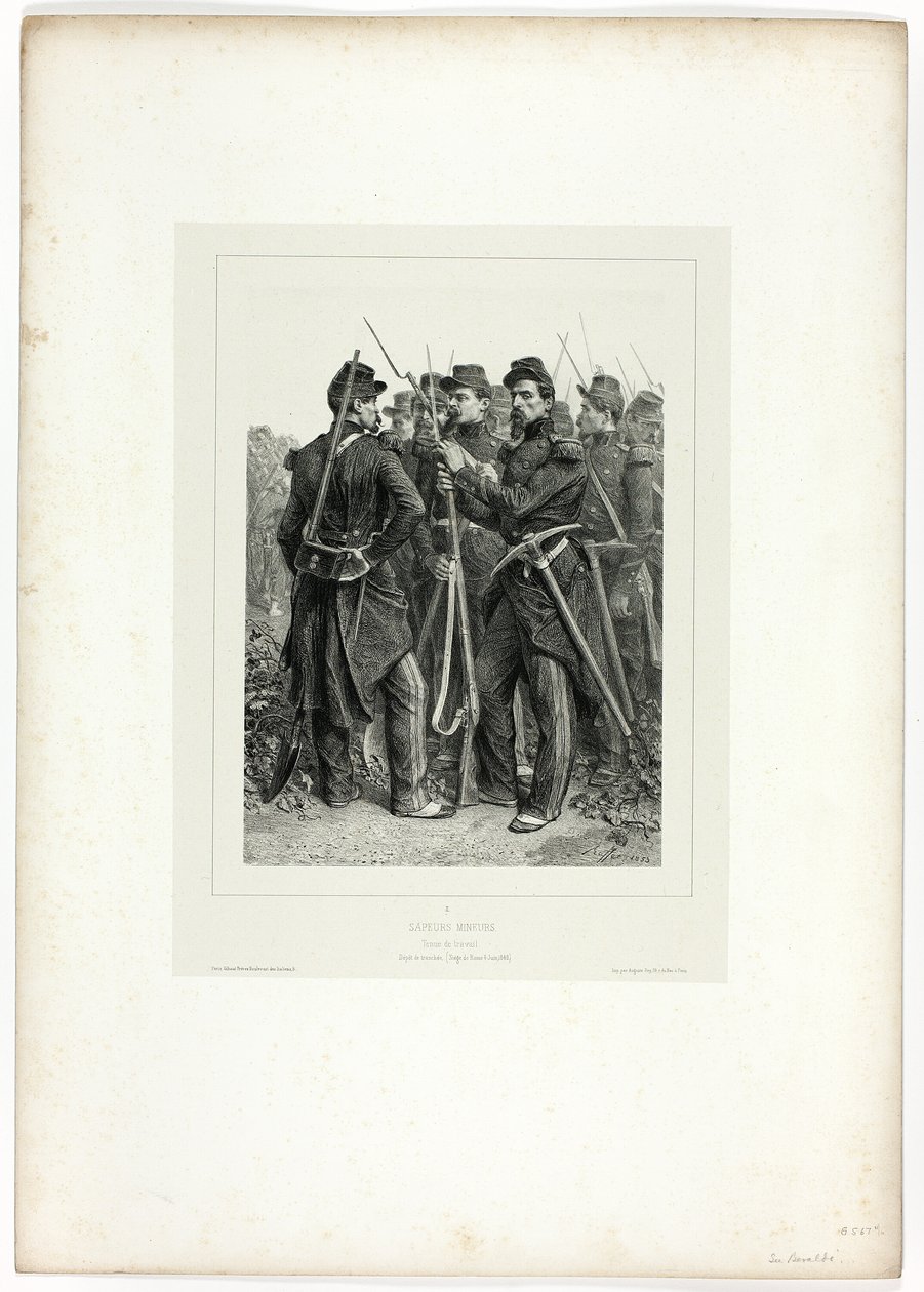 Sappeurs, uit Souvenirs d’Italie: Expédition de Rome door Denis Auguste Marie Raffet