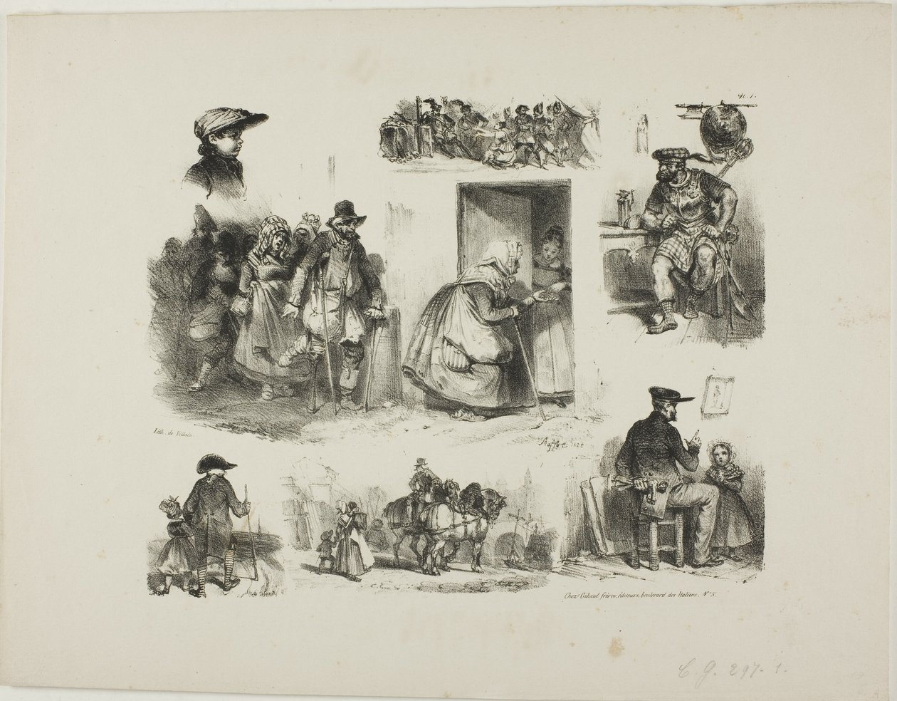 Schetsblad door Denis-Auguste-Marie Raffet