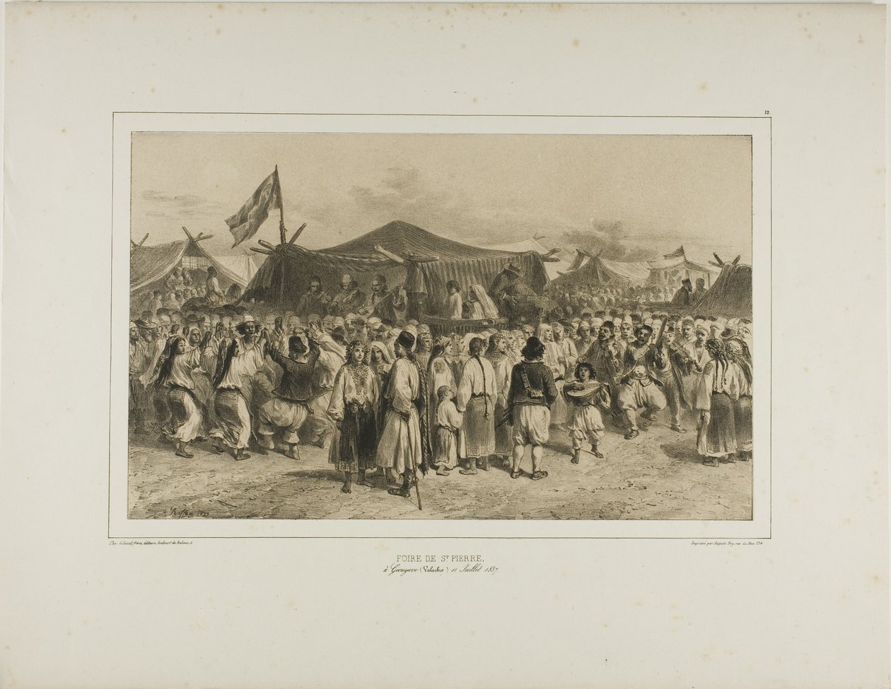 St. Pierre kermis, Giourjevo, Walachije, 11 juli 1837 door Denis Auguste Marie Raffet