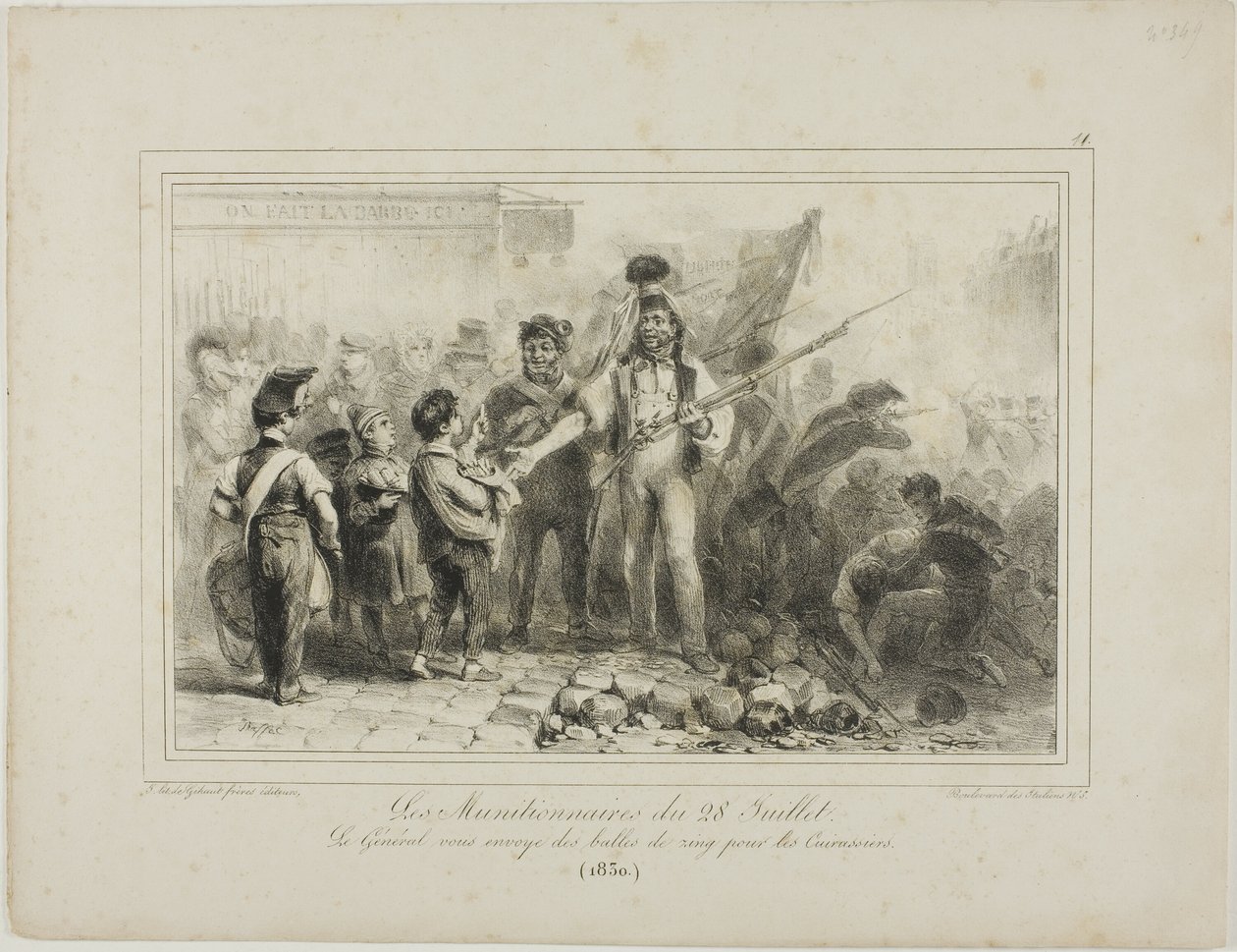 De schutters van 28 juli door Denis-Auguste-Marie Raffet