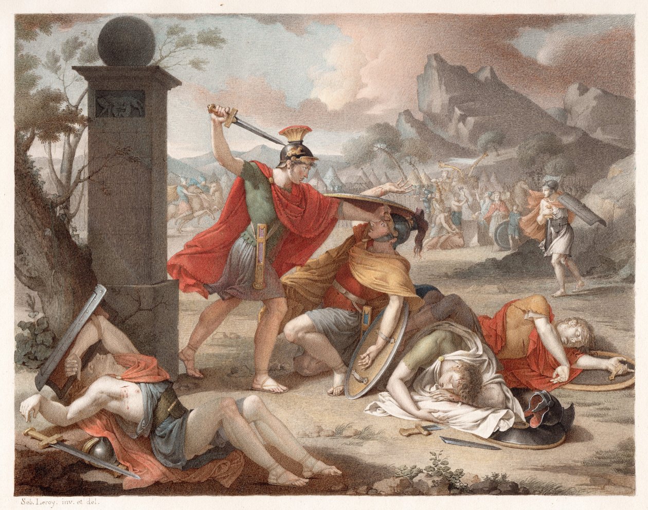 Denis-Sébastien Leroy - De slag van de Horatii en de Curatii - 1798 door Denis Sebastien Leroy