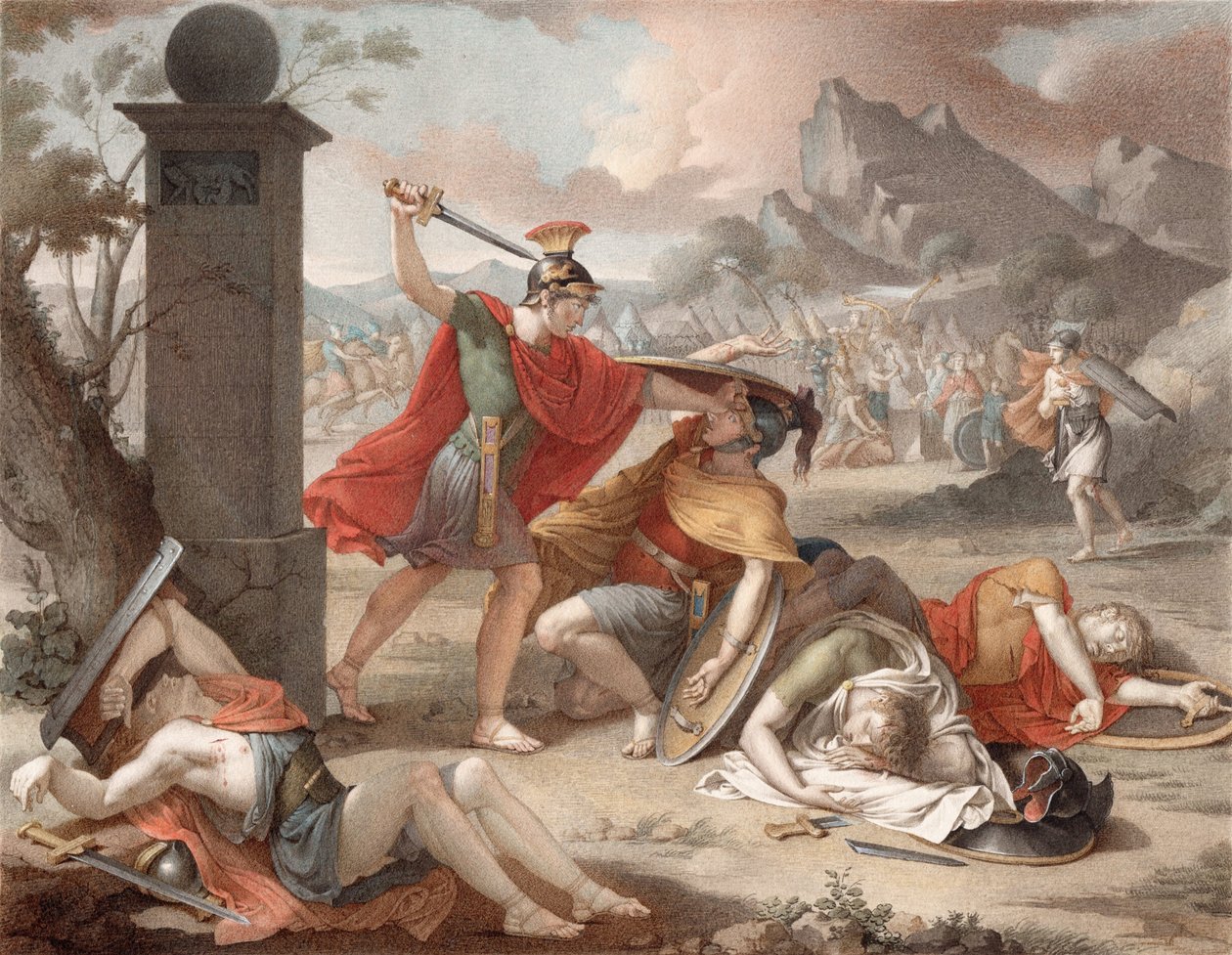 Denis-Sébastien Leroy - De slag van de Horatii en de Curatii - 1798 CROP door Denis Sebastien Leroy