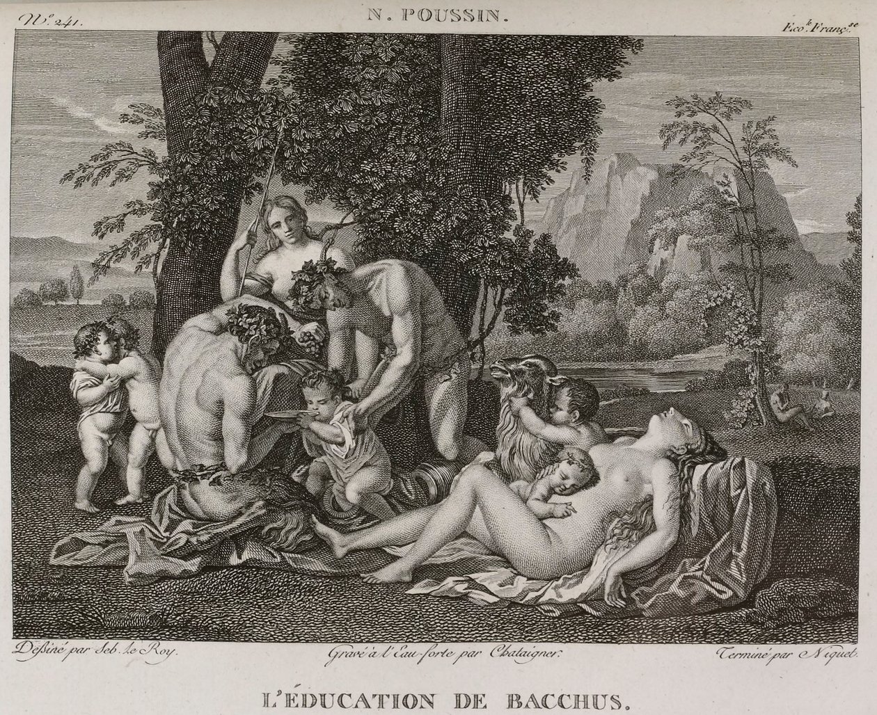 Denis-Sébastien Leroy, Chataigner en Niquet - De opvoeding van Bacchus, naar Nicolas Poussin - 1802-1815 door Denis Sebastien Leroy