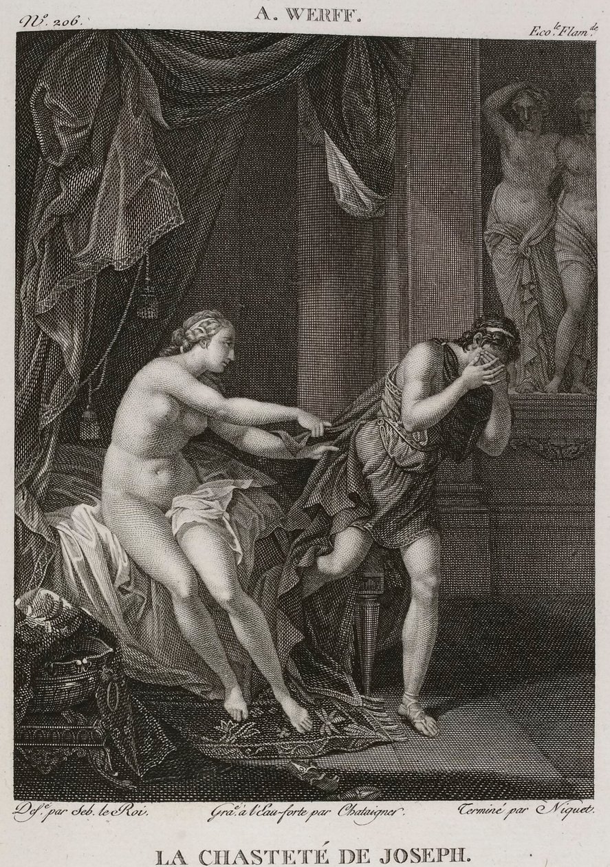Denis-Sébastien Leroy, Chataigner en Niquet - De kuisheid van Jozef, naar Adriaen van der Werff - 1802-1815 door Denis Sebastien Leroy