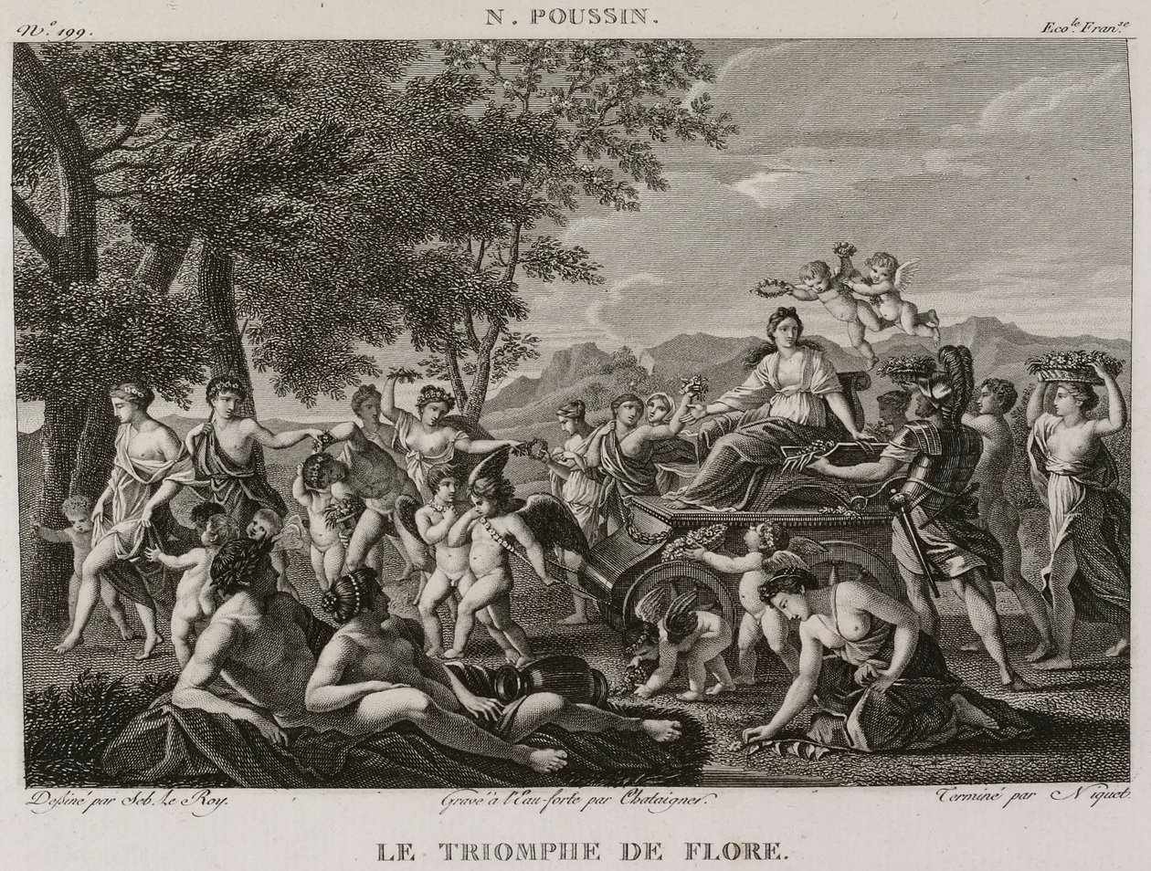 Denis-Sébastien Leroy, Chataigner en Niquet - De triomf van Flora, naar Nicolas Poussin - 1802-1815 door Denis Sebastien Leroy