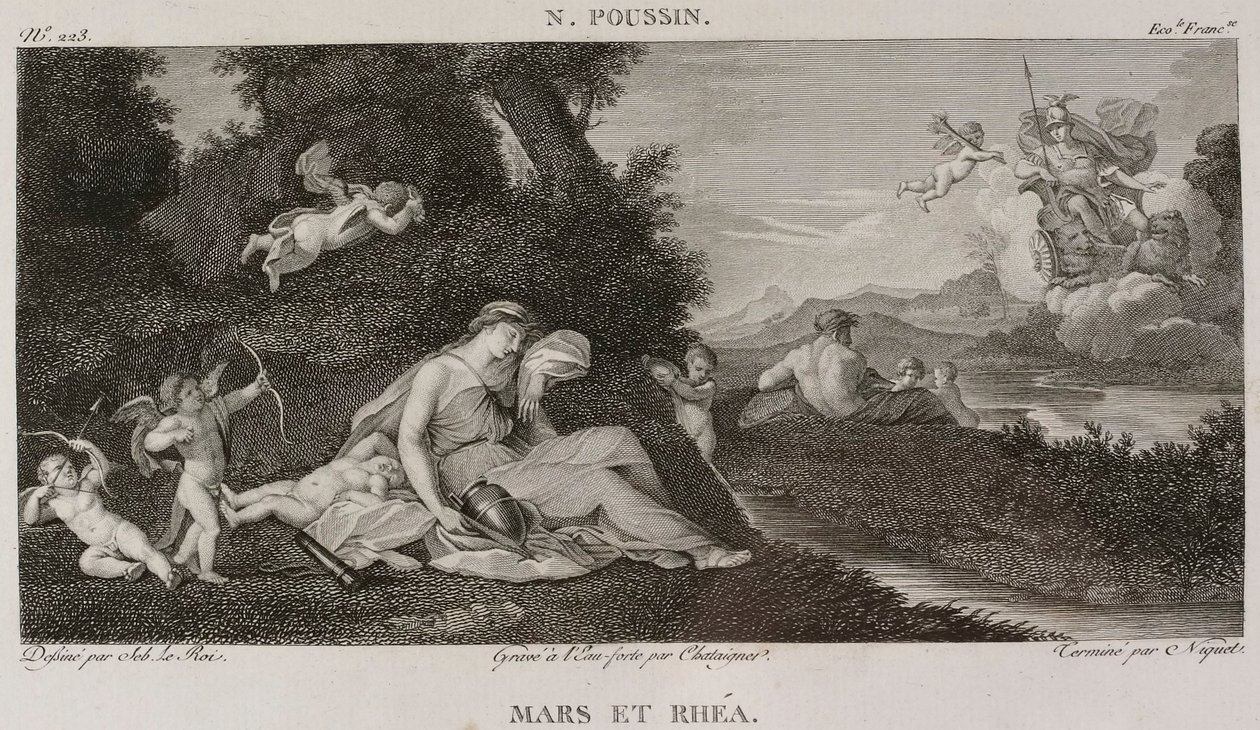 Denis-Sébastien Leroy, Chataigner en Niquet - Mars en Rhea, naar Nicolas Poussin - 1802-1815 door Denis Sebastien Leroy