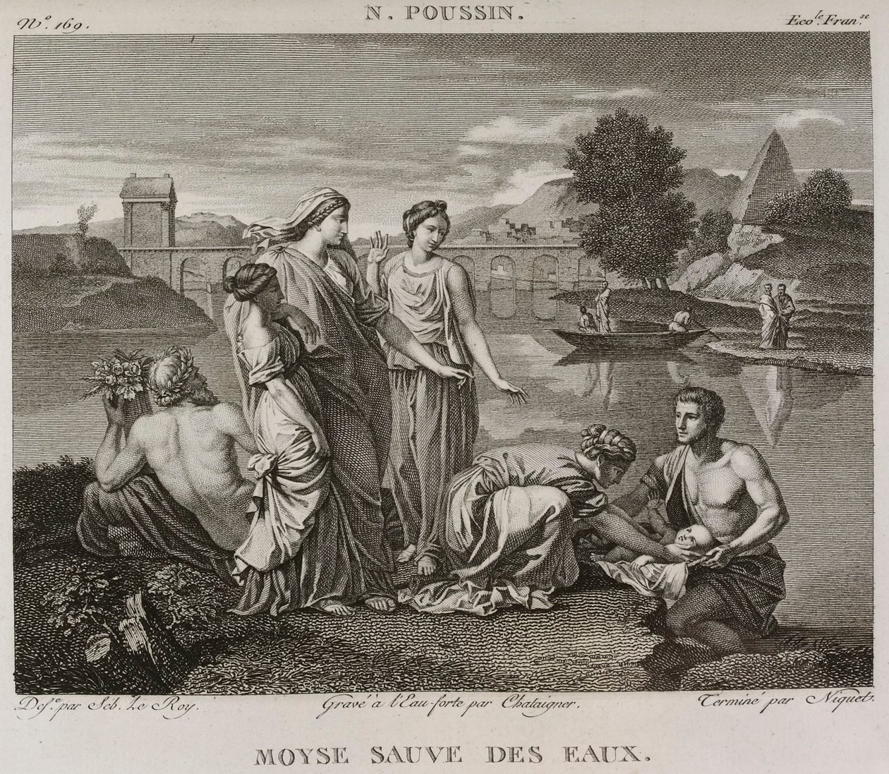 Denis-Sébastien Leroy, Chataigner en Niquet - Mozes gered uit het water, naar Nicolas Poussin - 1802-1815 door Denis Sebastien Leroy