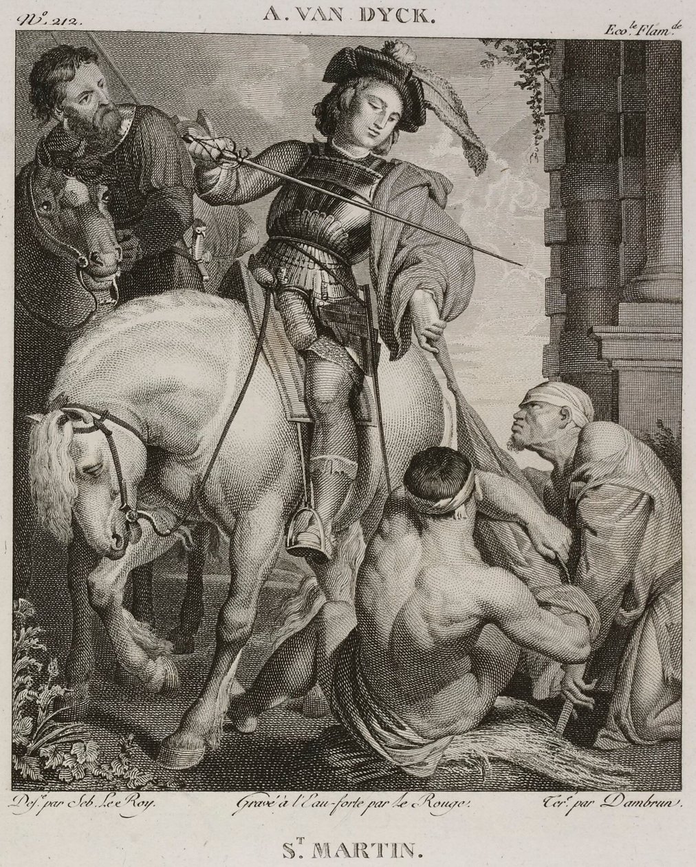 Denis-Sébastien Leroy, Le Rouge en Dambrun - Sint Maarten, naar Antoine van Dyck - 1802-1815 door Denis Sebastien Leroy